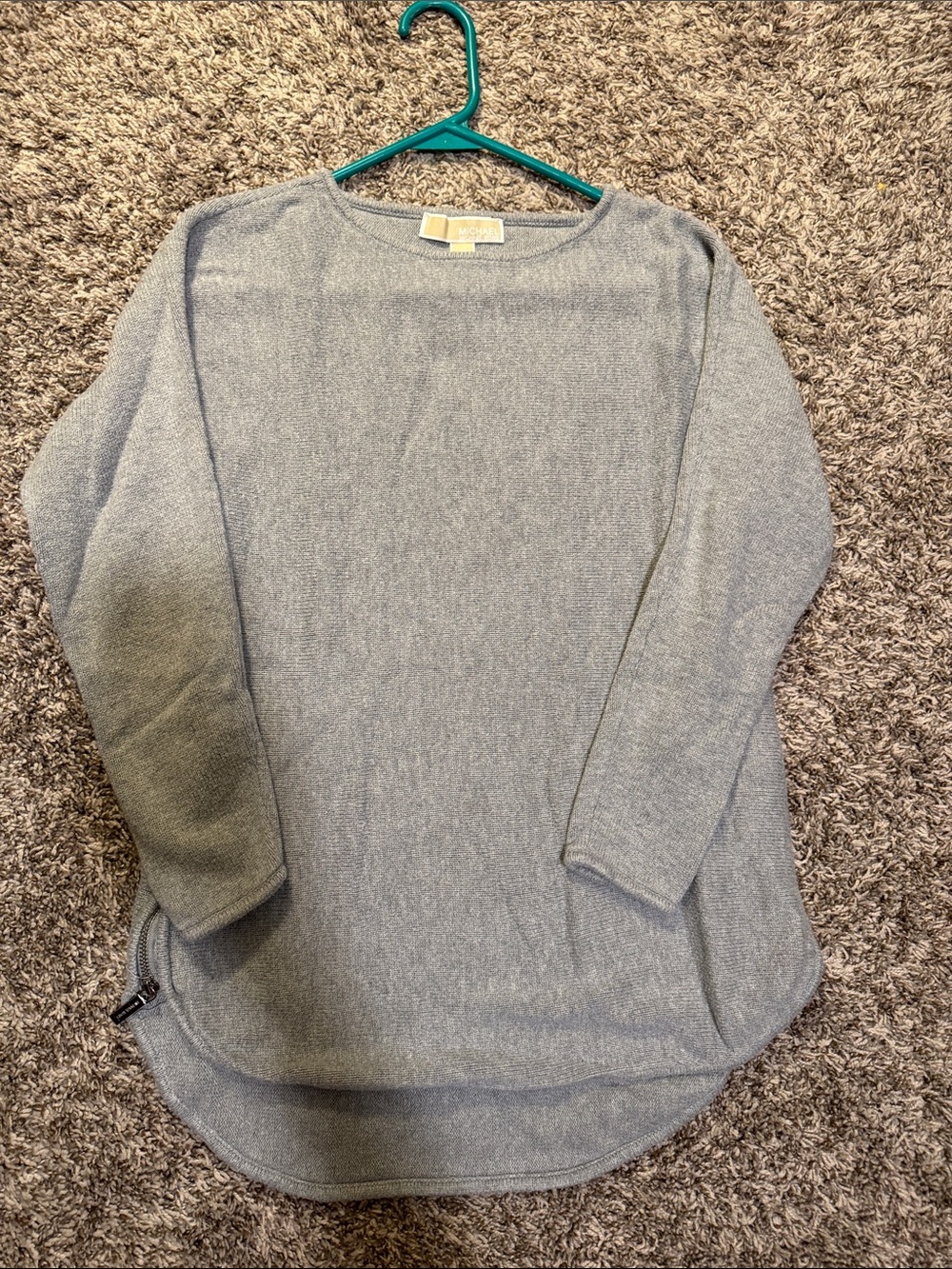 Michael Kors Light Heather Gray Crewneck Tunic Sweater